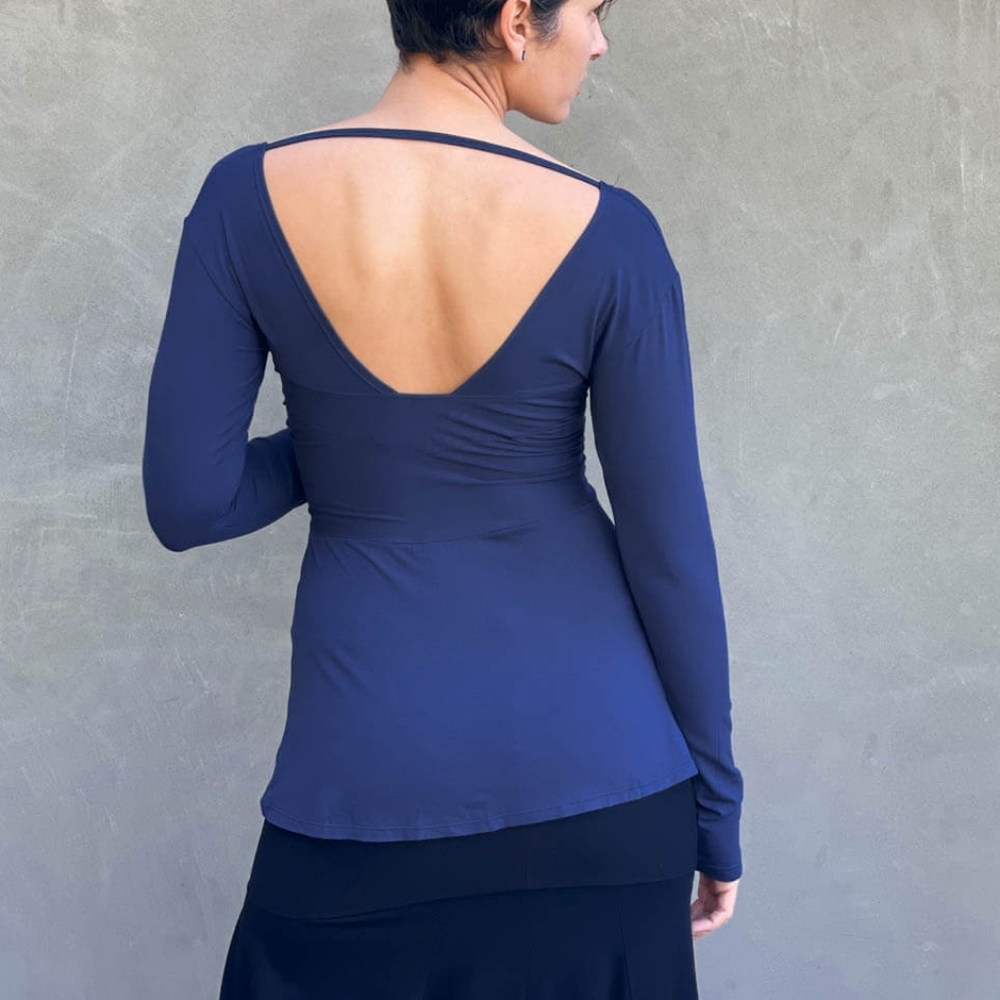 Long Sleeve Twist Top In Jam - Picture 11 of 13